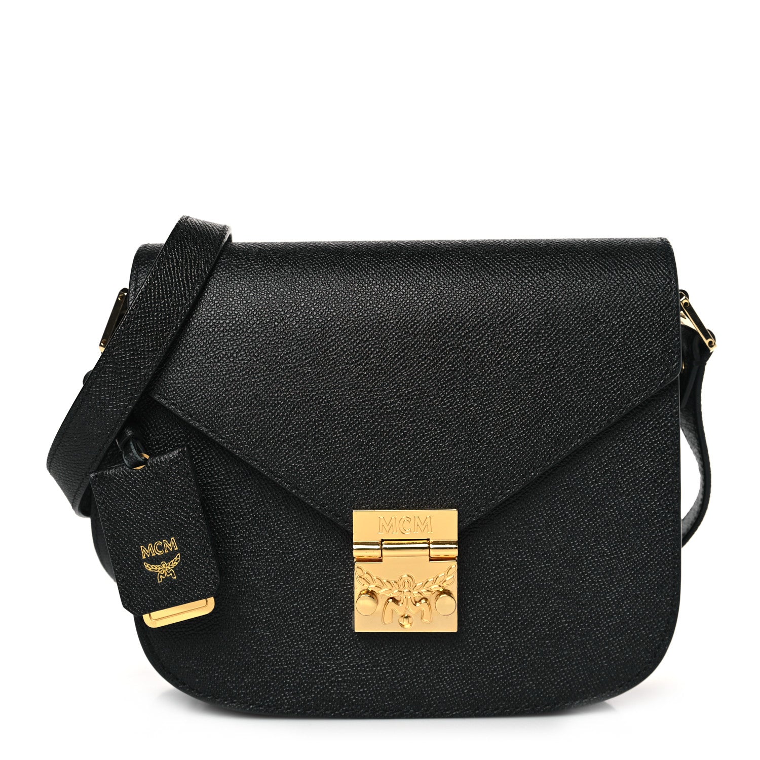 MCM Grained Calfskin Patricia Park Avenue Crossbody Bag Black 1 of 8