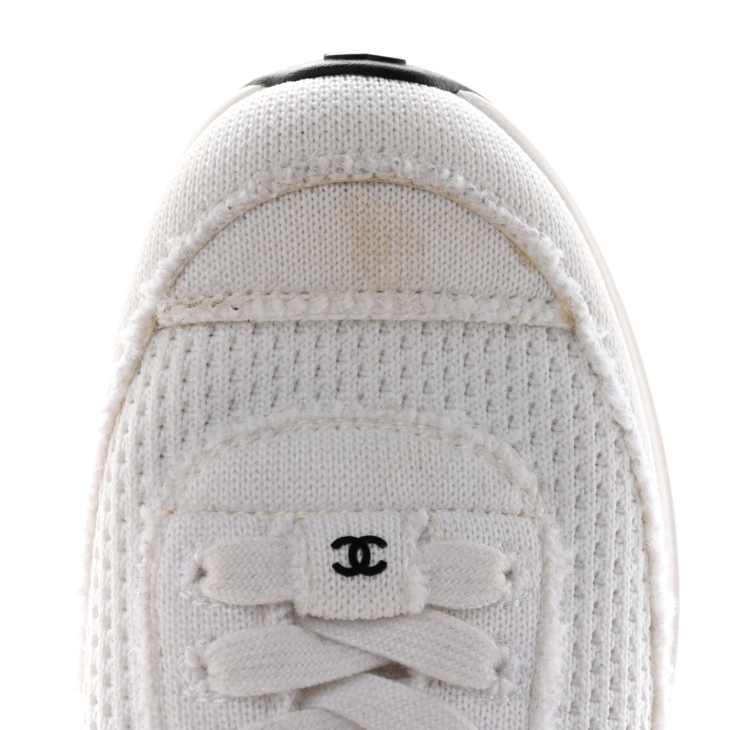 Chanel Fabric Logo Sneakers 36.5 White 9 of 12