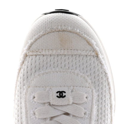 Chanel Fabric Logo Sneakers 36.5 White 9 of 12