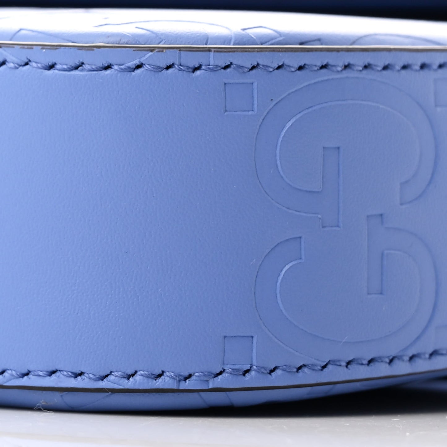 Calfskin GG Super Mini Shoulder Bag Blue