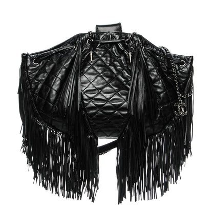 Chanel Lambskin Quilted Western Baluchon Fringe Bag Black 1 of 7