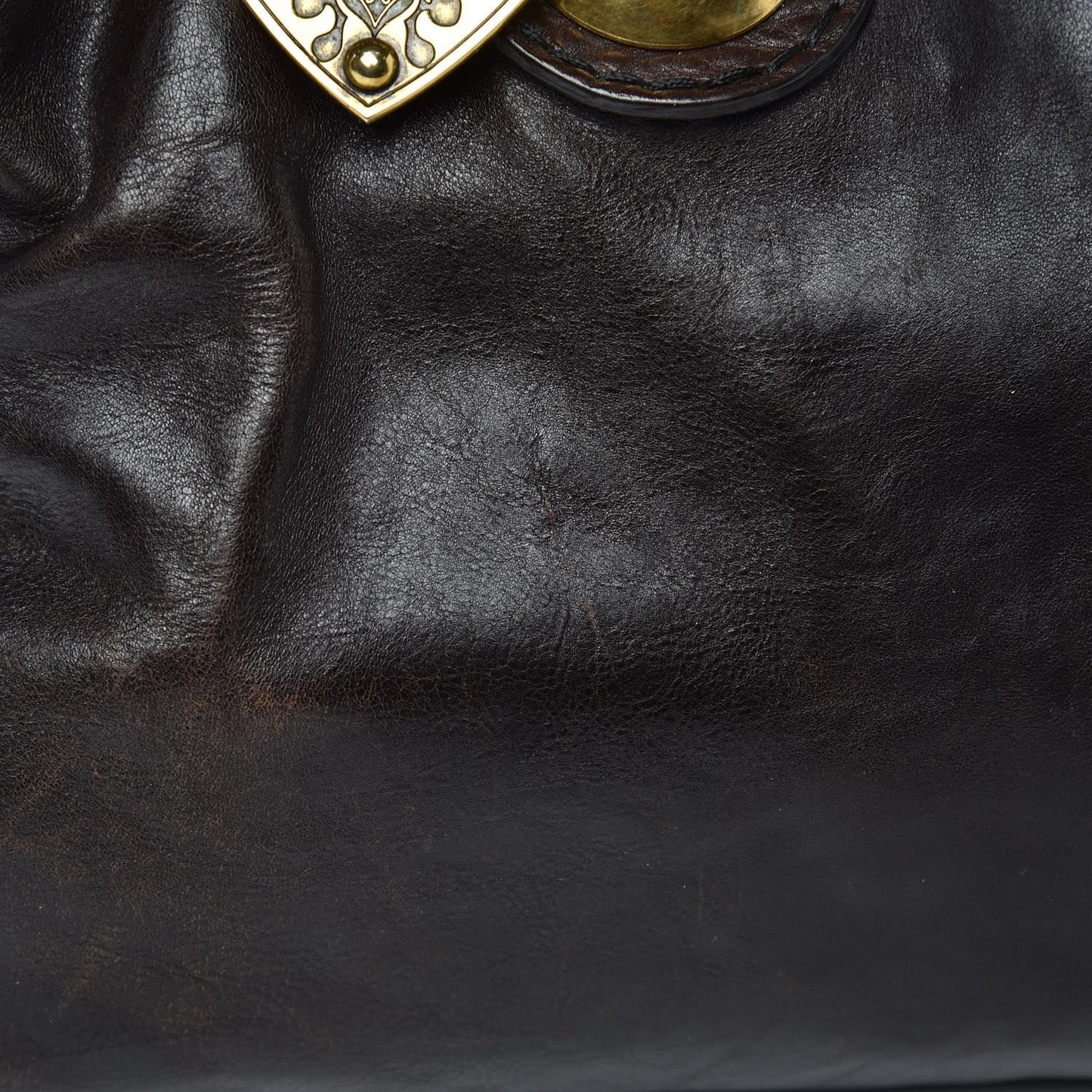 Calfskin Medium Babouska Boston Tote Dark Brown