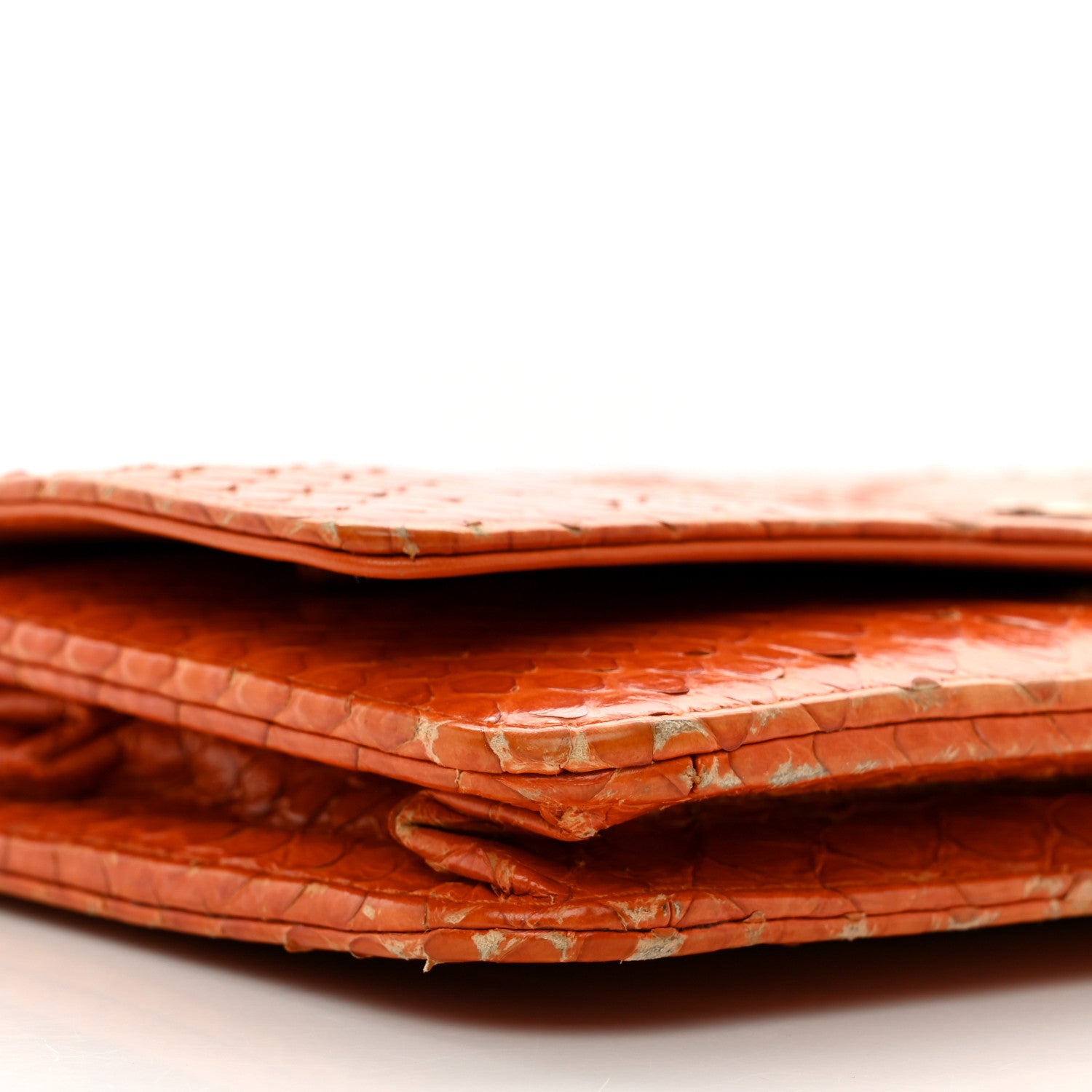 Chanel Snakeskin Wallet On Chain WOC Orange 13 of 14