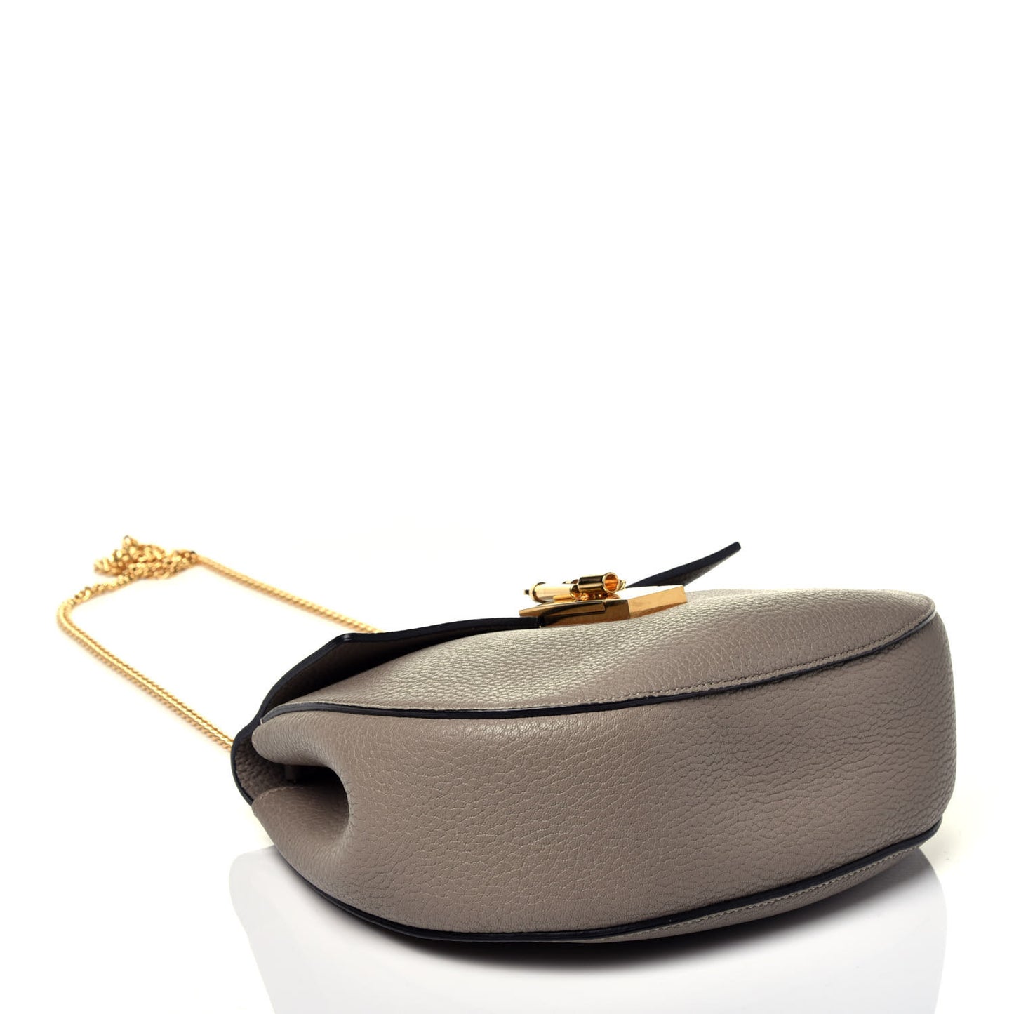 Grained Lambskin Drew Shoulder Bag Motty Grey