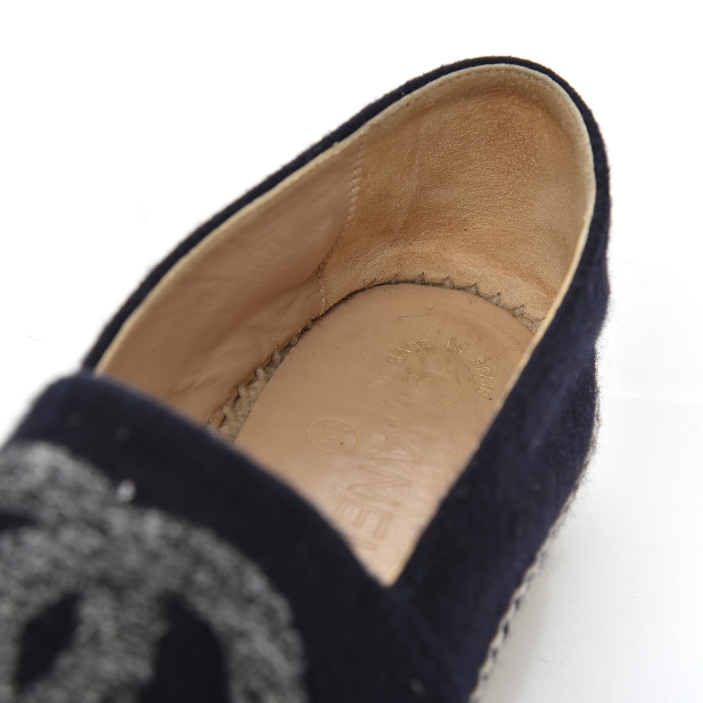 Velvet Tweed CC Espadrilles 38 Navy Grey