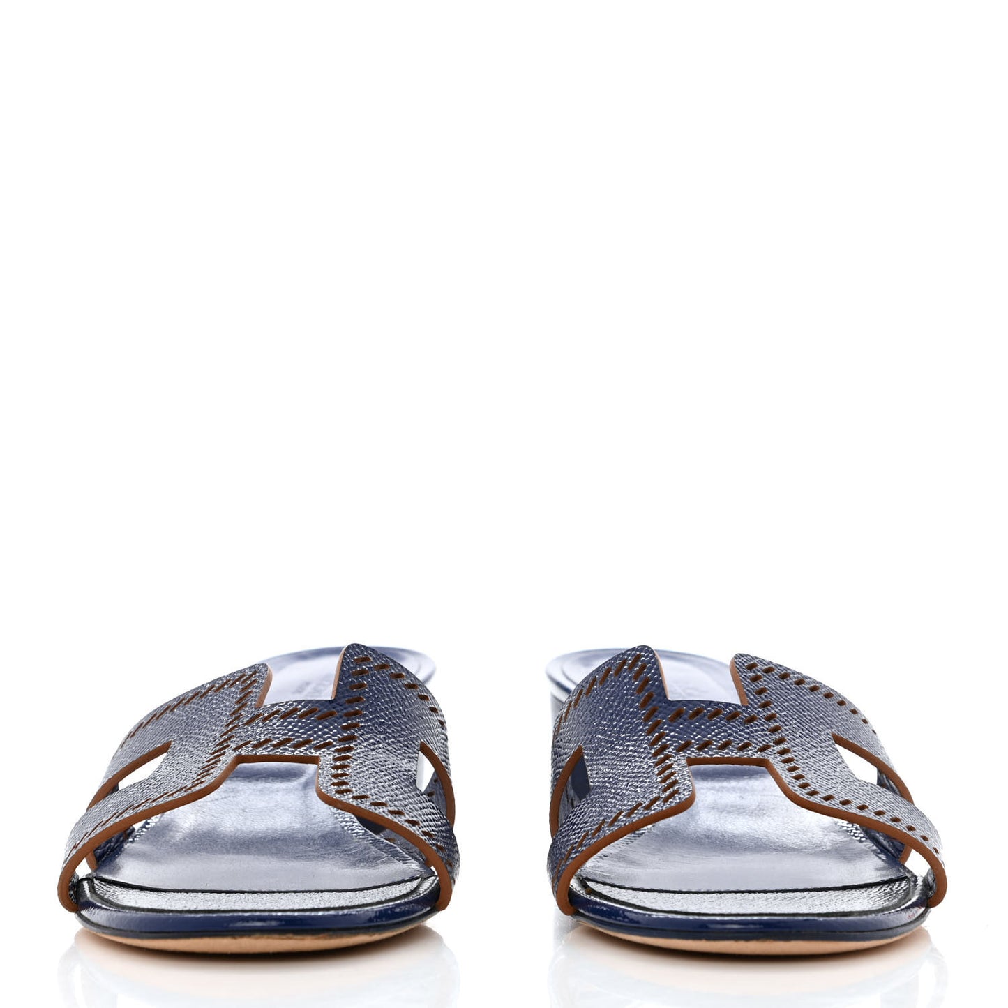 Patent Epsom Oasis Sandals 38.5 Bleu Saphir