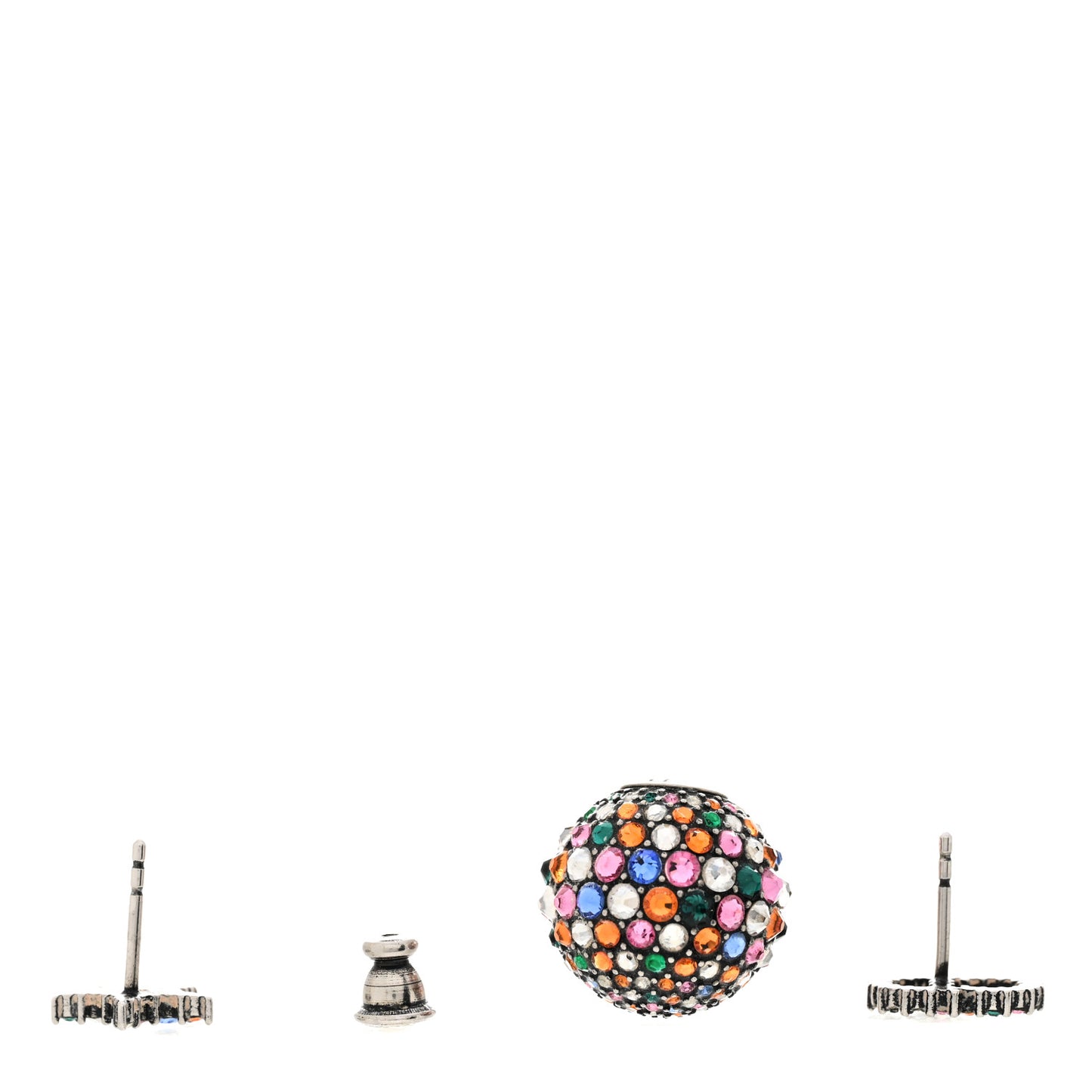 Crystal Mise En Dior Tribal Earrings Multicolor Antique Silver