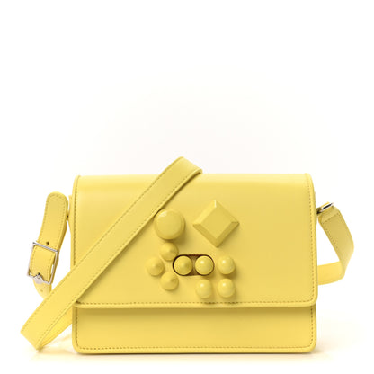 Christian Louboutin Calfskin Studded Carasky Crossbody Bag Yellow 1 of 9
