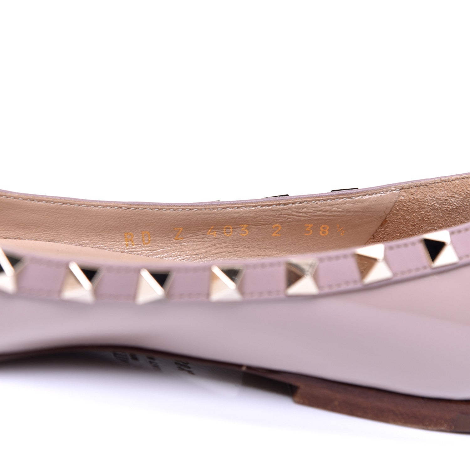 Valentino Garavani Patent Rockstud Ballerina Flats 38.5 Poudre 10 of 11