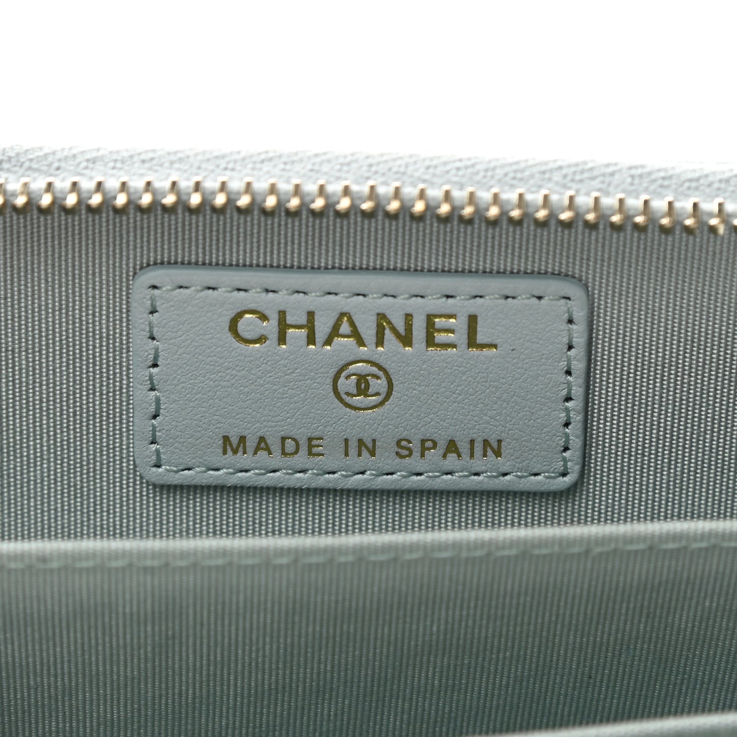 Chanel Lambskin Quilted Chanel 19 Zip Around Coin Purse Wallet Light Blue 6 of 8
