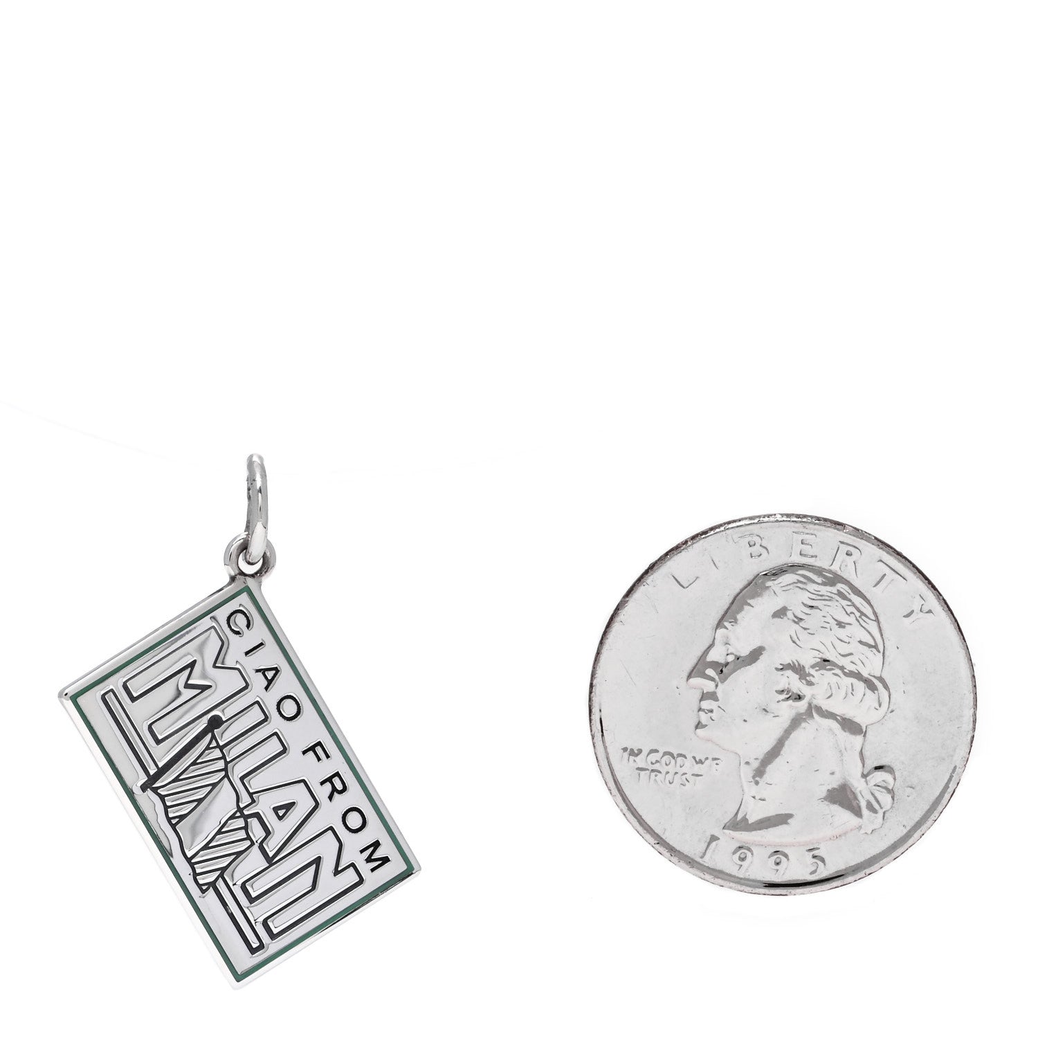 Tiffany Sterling Silver Enamel Milan Postcard Charm Blue 2 of 5