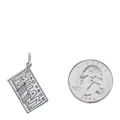 Tiffany Sterling Silver Enamel Milan Postcard Charm Blue 2 of 5