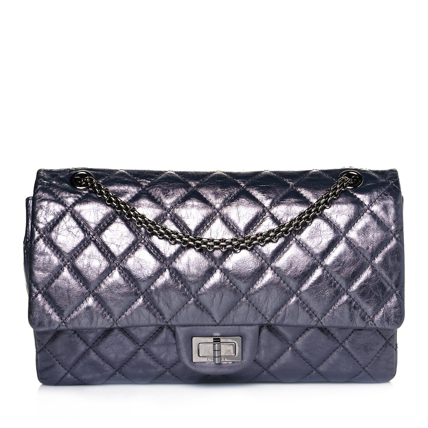Chanel Metallic Aged Calfskin Quilted 2.55 Reissue 226 Flap Blue 1 of 11