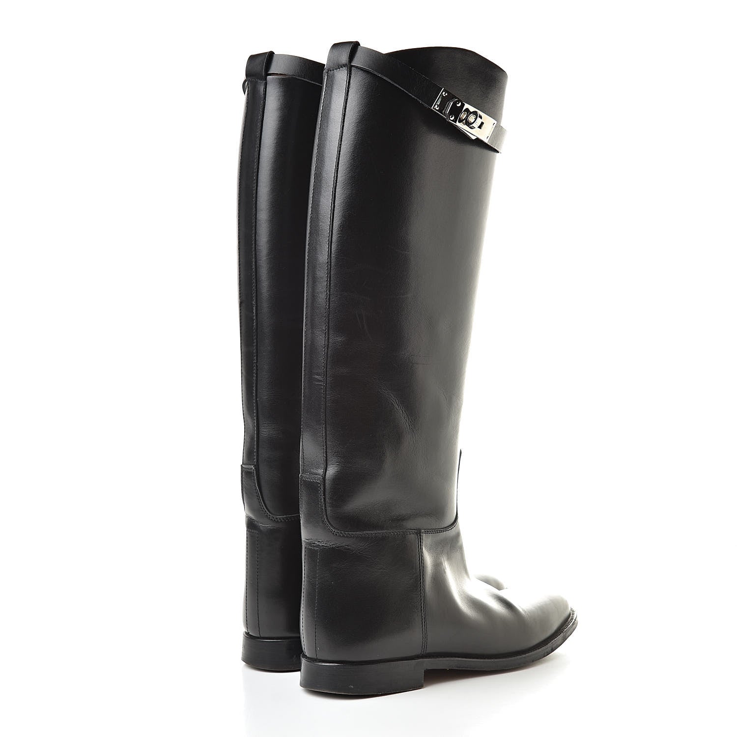 Hermes Box Kelly Jumping Boots 37 Black 4 of 15