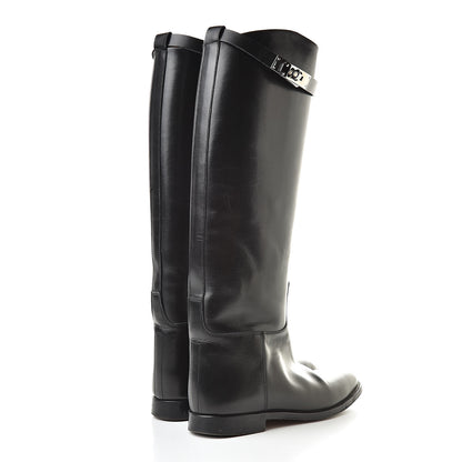 Hermes Box Kelly Jumping Boots 37 Black 4 of 15