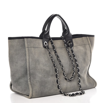 Chanel Canvas Deauville Large Tote Grey 4 of 12