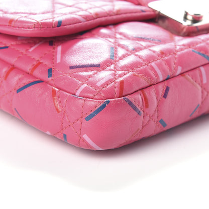 Christian Dior Lambskin Cannage Printed Miss Dior Promenade Pouch Fuchsia Multicolor 7 of 9