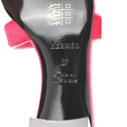 Hermes Horse Hair Oasis Sandals 37 Rose Fuchsia 7 of 9