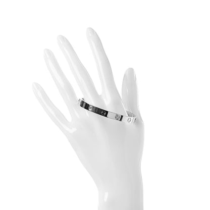Cartier 18K White Gold 4 Diamond LOVE Bracelet 16 2 of 8