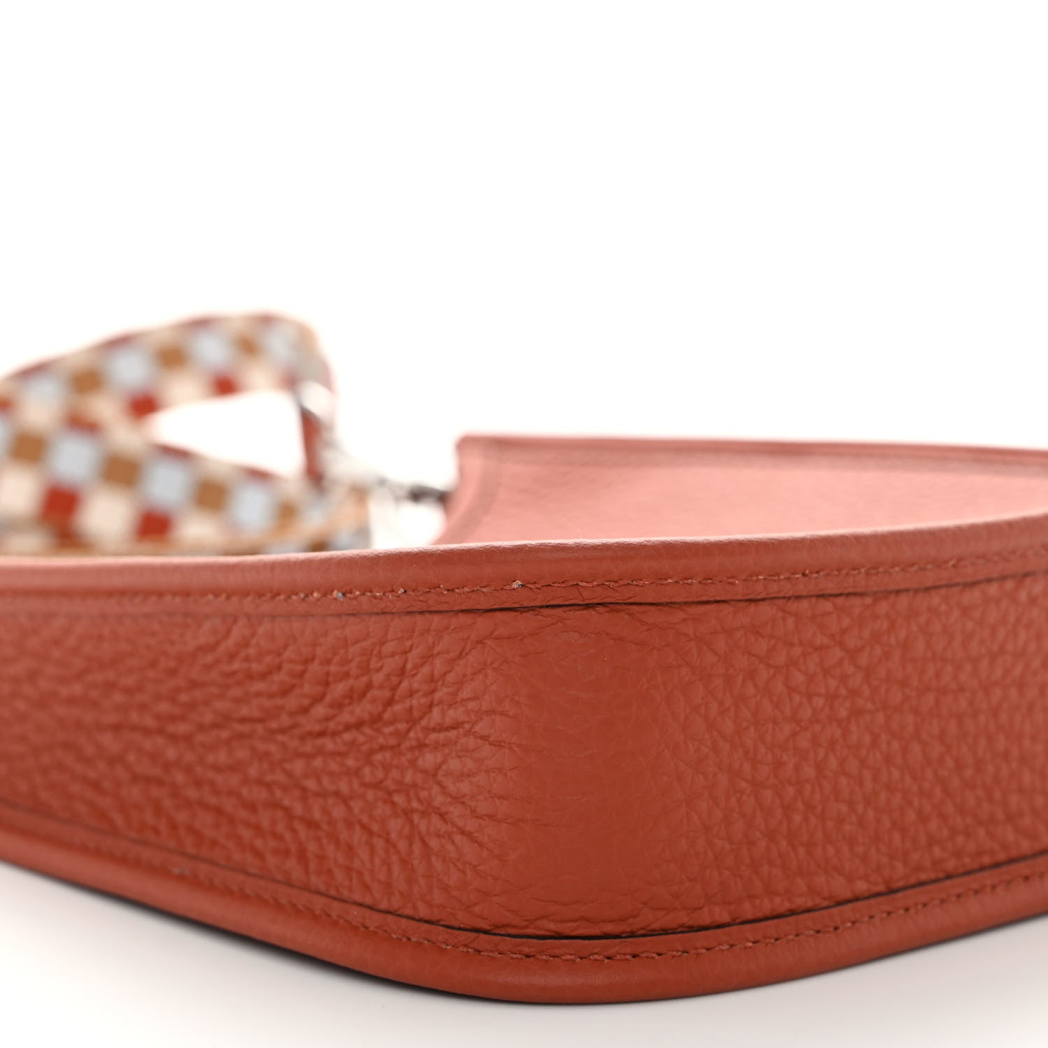 Hermes Taurillon Clemence Maxi Quadrille Evelyne TPM Cuivre Chai Nata Bleu Brume 10 of 10