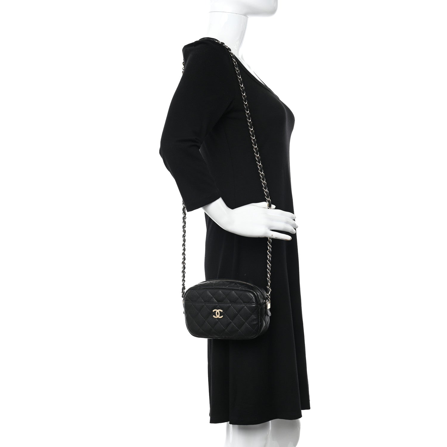 Chanel Caviar Quilted Small Timeless Camera Case Black 2 of 11
