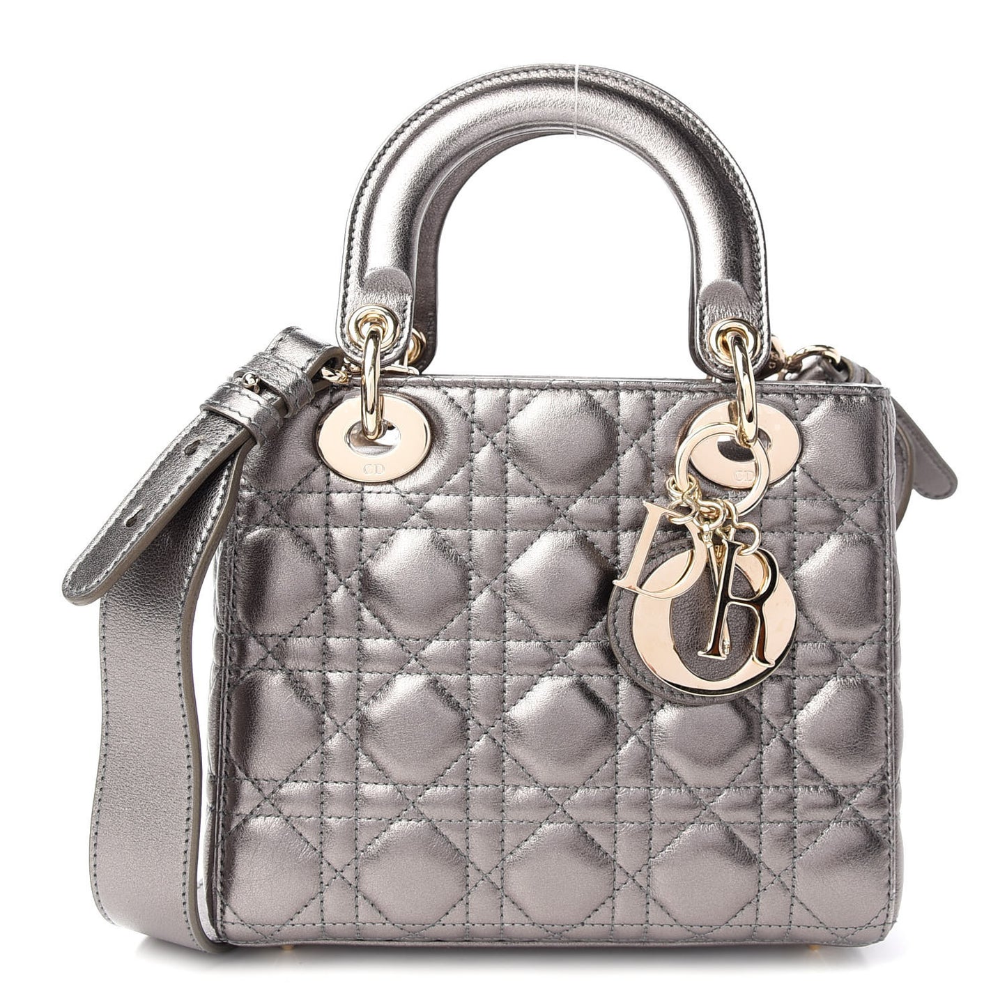 Metallic Grained Calfskin Cannage My ABCDior Lady Dior Gunmetal