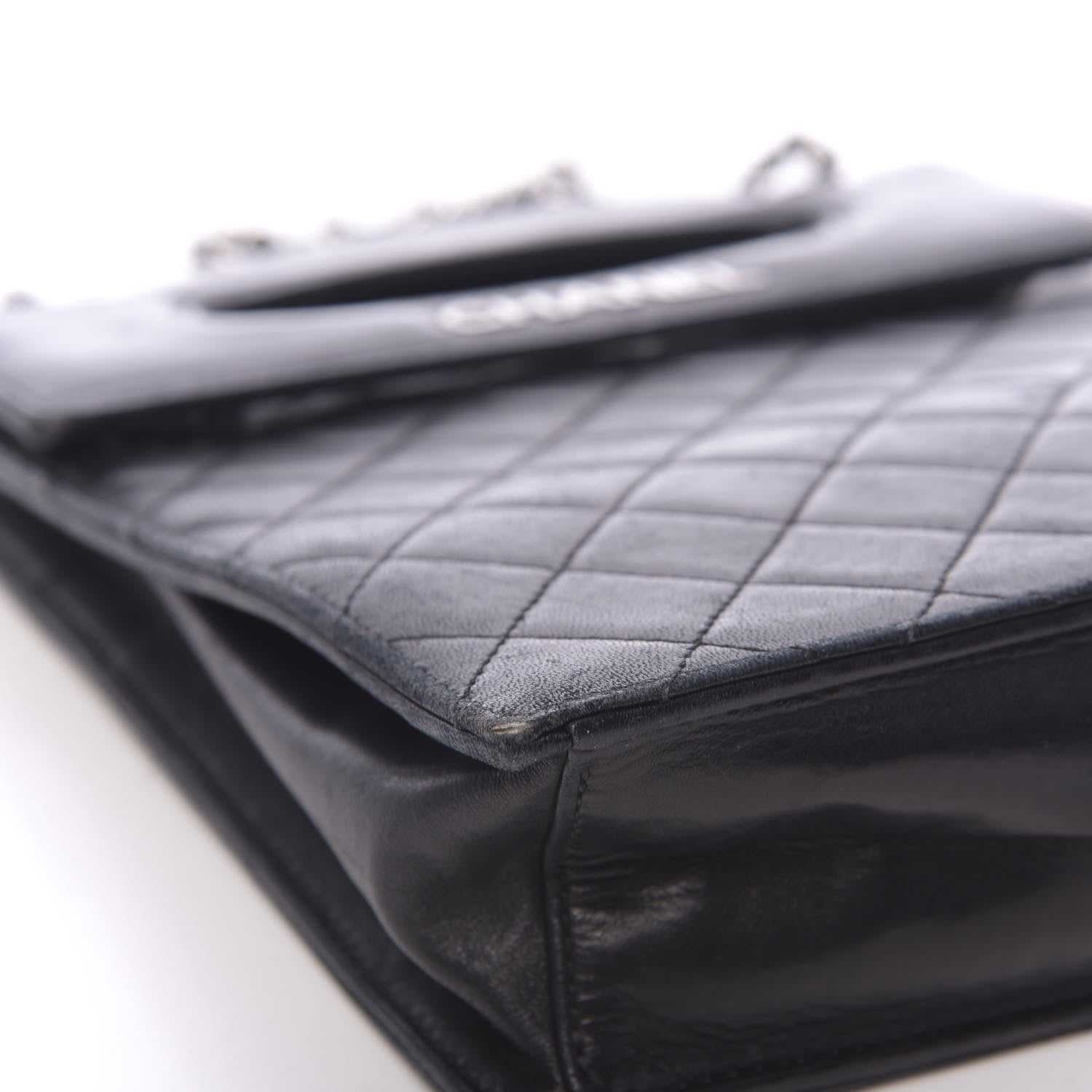 Chanel Lambskin Top Handle Logo Flap Black 12 of 18
