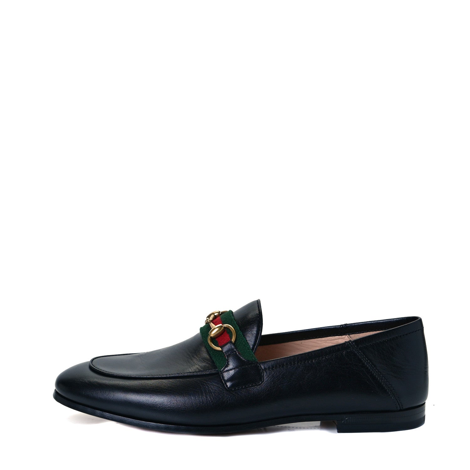 Gucci Malaga Kid Web Womens Horsebit Loafers 36.5 Black 1 of 10
