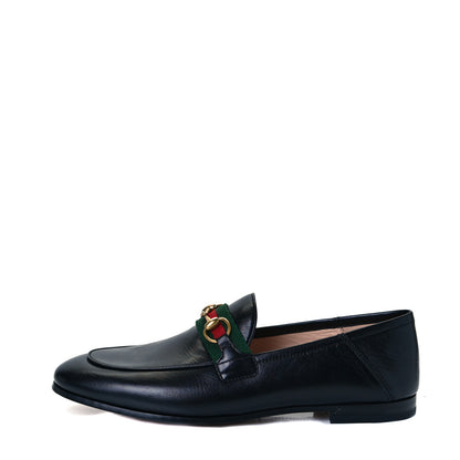 Gucci Malaga Kid Web Womens Horsebit Loafers 36.5 Black 1 of 10