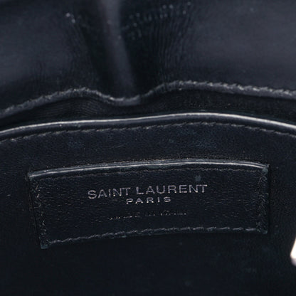 Saint Laurent Calfskin Y Quilted Studded Monogram Small Loulou Chain Satchel Black 5 of 8