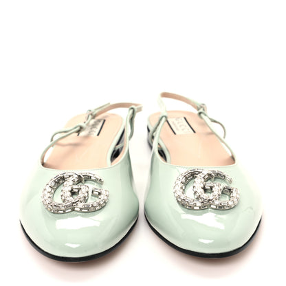 Gucci Vernice Crystal GG Ballet Flats 41 Salvy Green 3 of 10