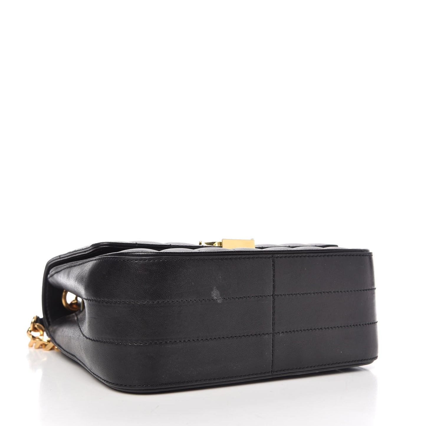 Lambskin Matelasse Monogram Medium Vicky Chain Bag Black