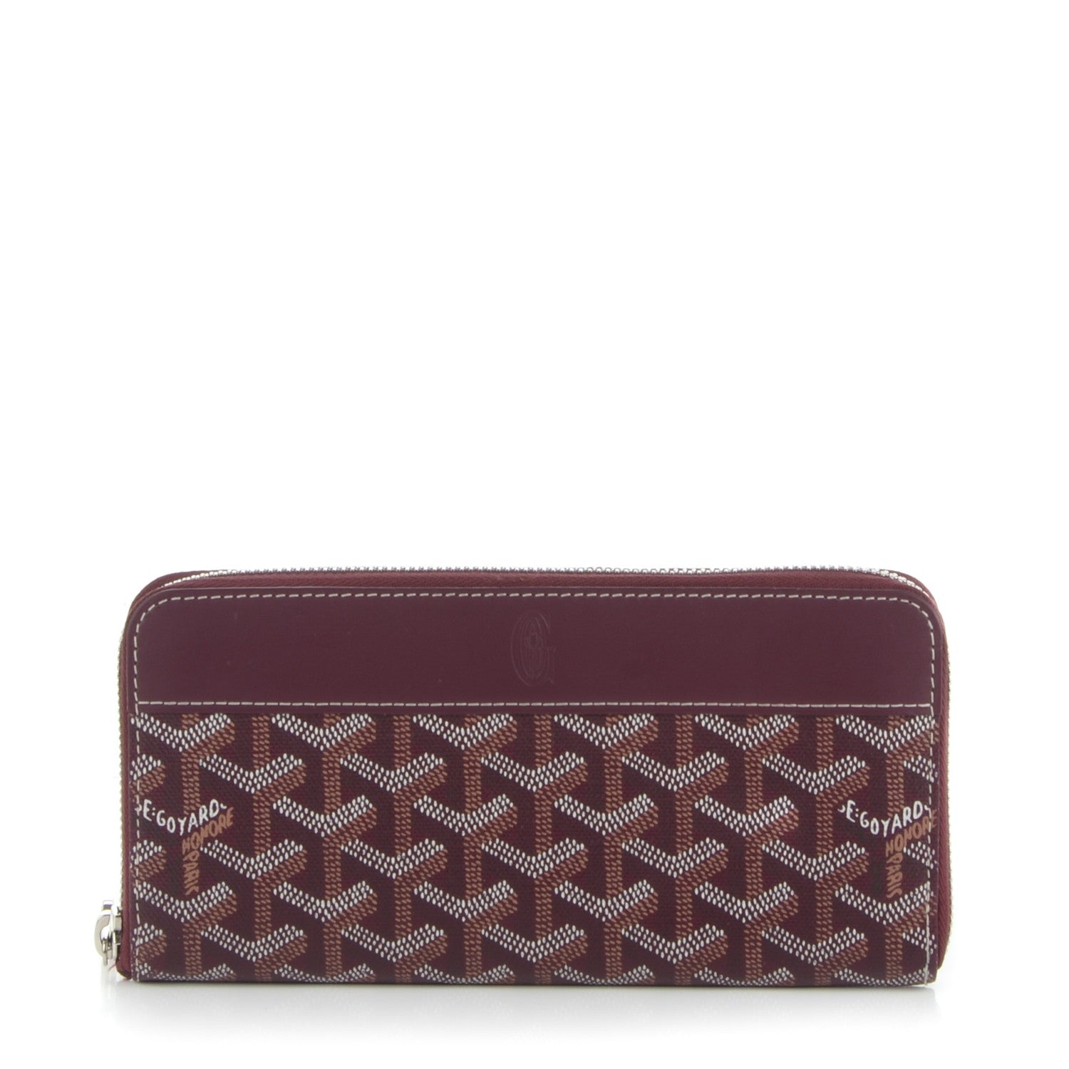 Goyard Goyardine Matignon Zip Around GM Wallet Burgundy 1 of 6