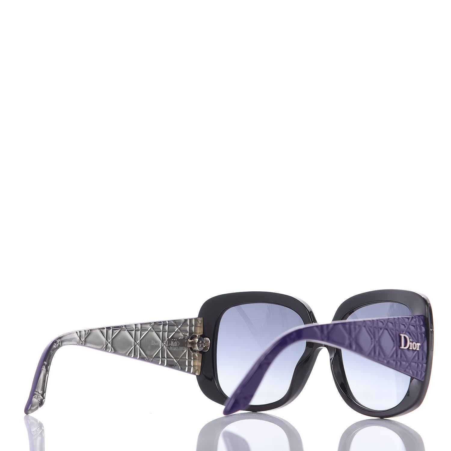 Christian Dior Resin Cannage Dior Lady Lady 10 Sunglasses Black Purple 4 of 9