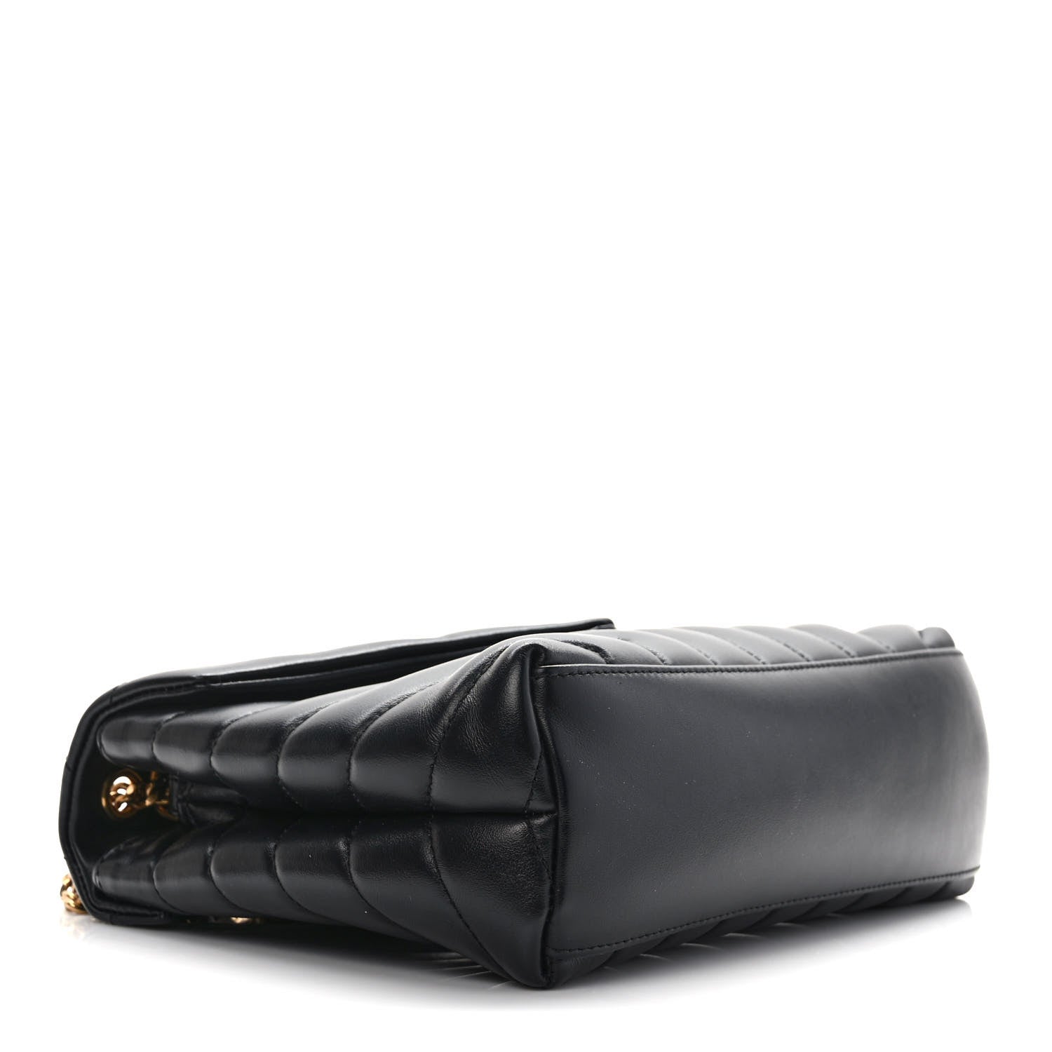 Saint Laurent Calfskin Y Quilted Monogram Small Loulou Chain Satchel Black 3 of 9