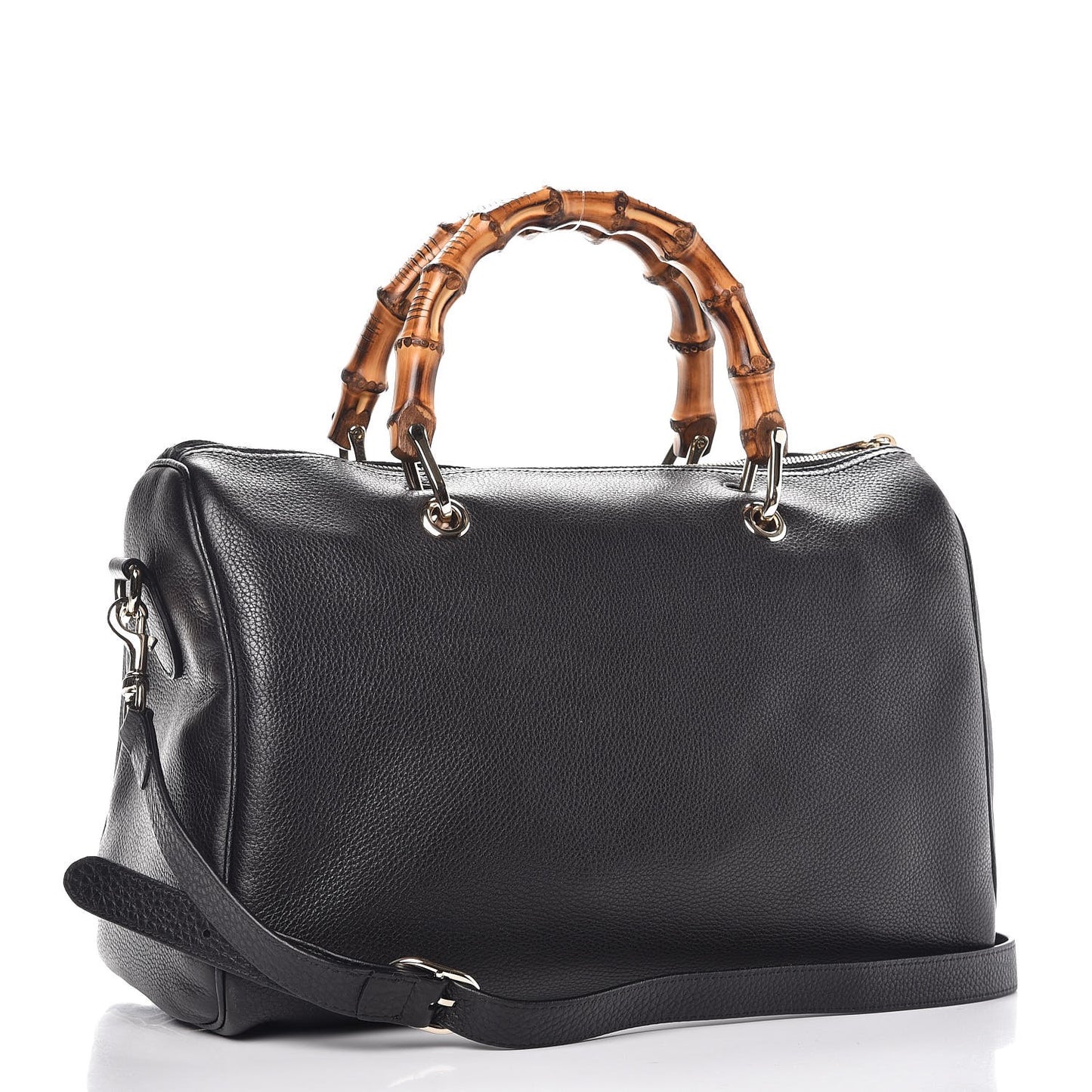 Calfskin Bamboo Medium Shopper Boston Black