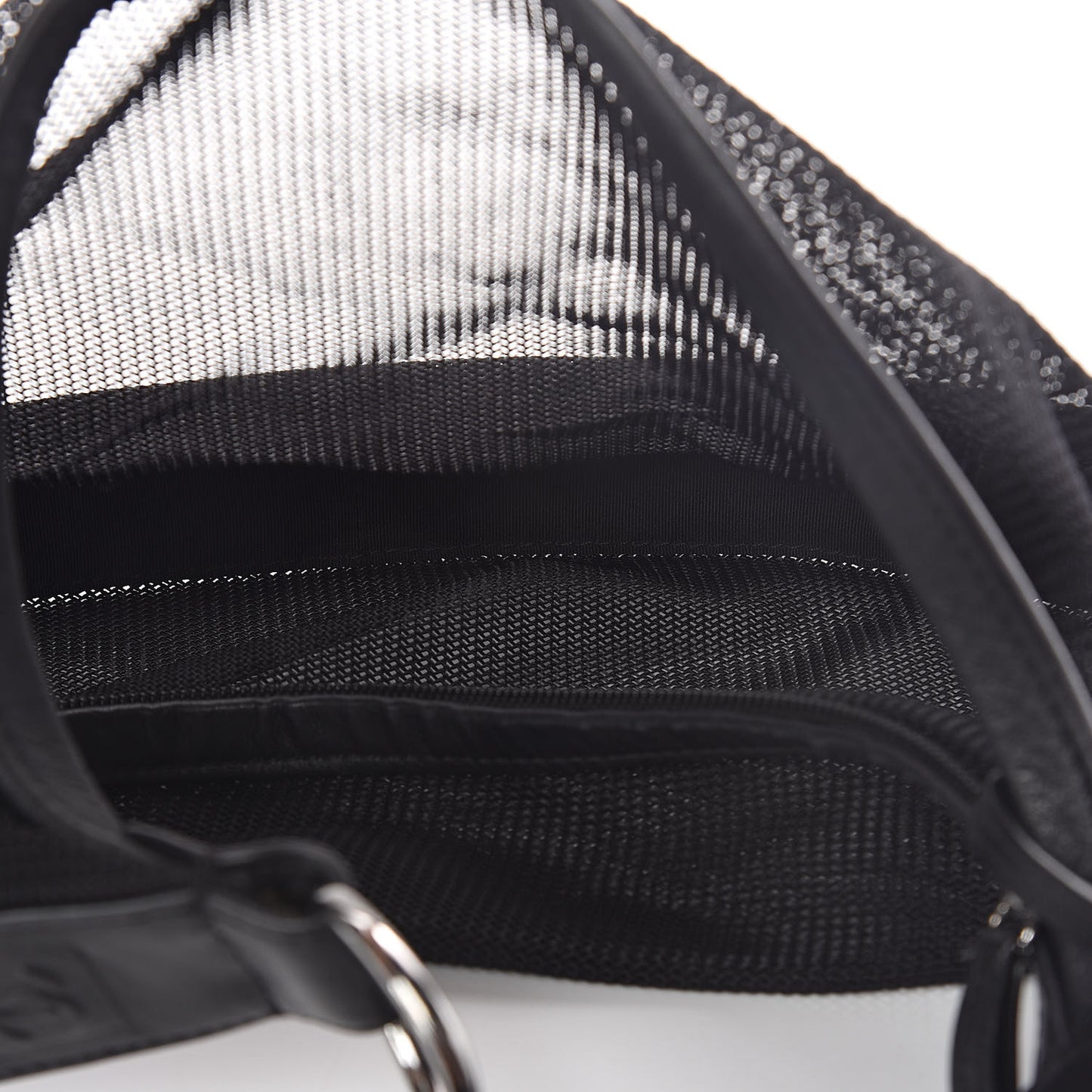 Mesh Calfskin Sport Tassel Hobo Black