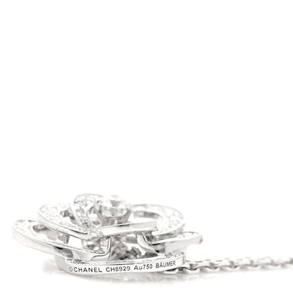 Chanel 18K White Gold Diamond Small Fil De Camelia Pendant Necklace 5 of 5