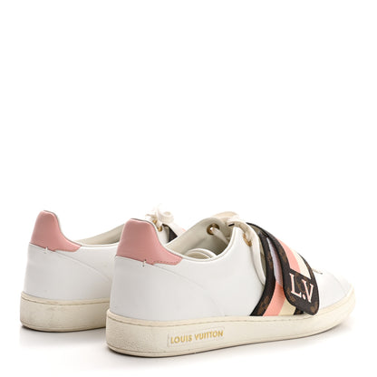 Louis Vuitton Calfskin Monogram Striped Frontrow Sneakers 38.5 White 5 of 11