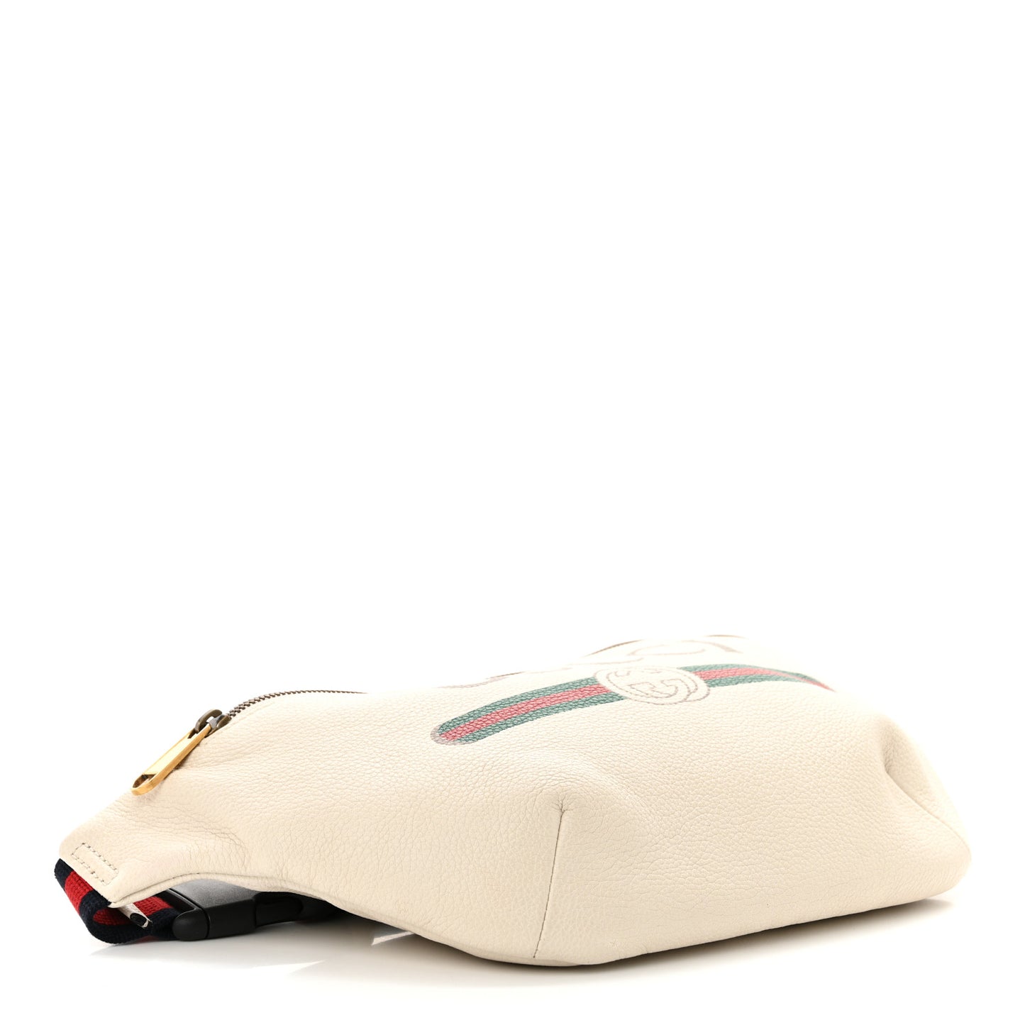 Grained Calfskin Logo Belt Bag White