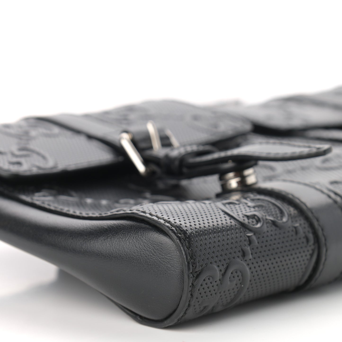 Calfskin GG Tennis Embossed 2 Detachable Pouch Belt Bag Black