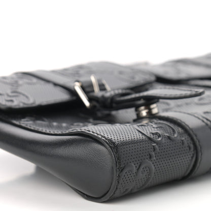 Gucci Calfskin GG Tennis Embossed 2 Detachable Pouch Belt Bag Black 10 of 11