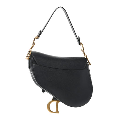 Christian Dior Grained Calfskin Saddle Bag Black 3 of 7