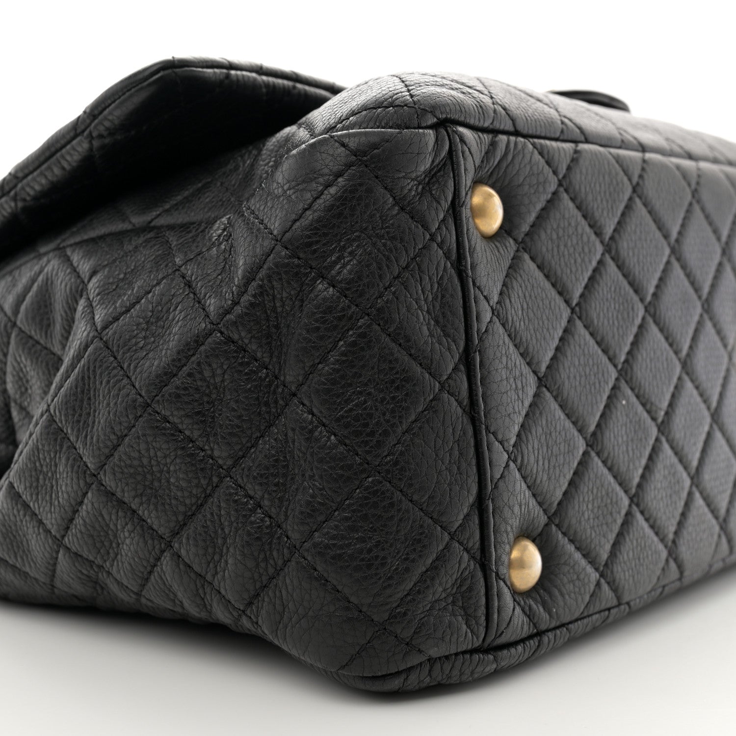 Chanel Calfskin Quilted XXL Travel Flap Bag Black 9 of 15