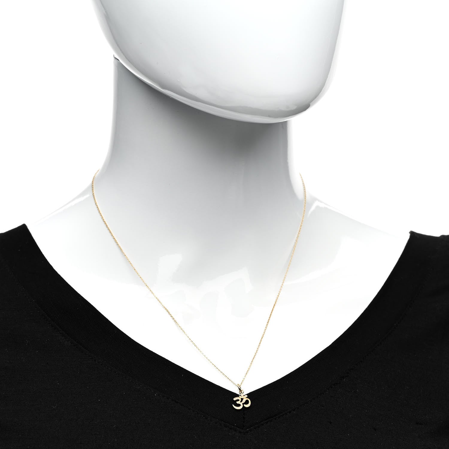 Jennifer Meyer 18K Yellow Gold Diamond Om Pendant Necklace 2 of 4