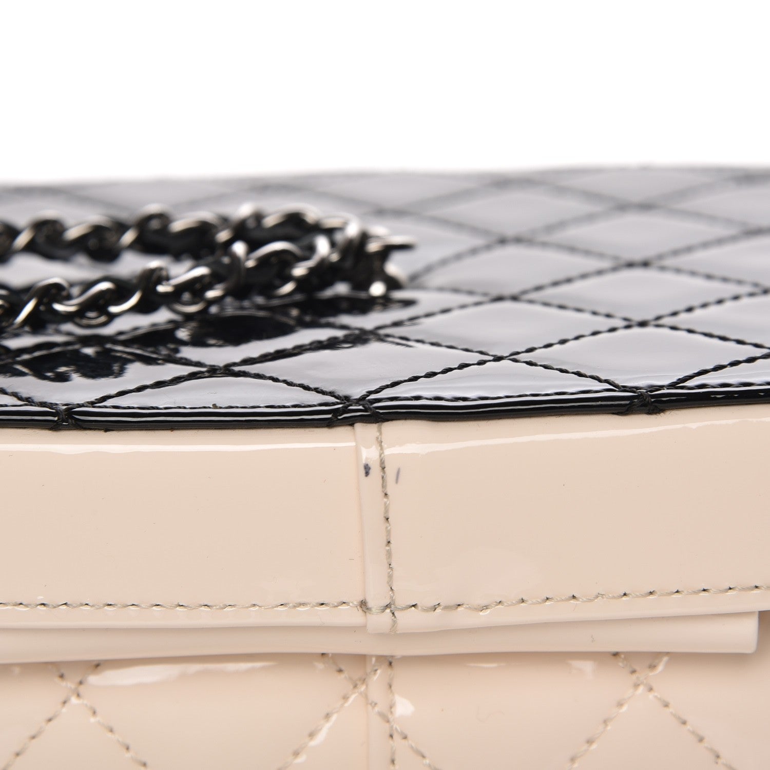 Chanel Patent Calfskin Minaudiere Vanity Case White Black 5 of 9