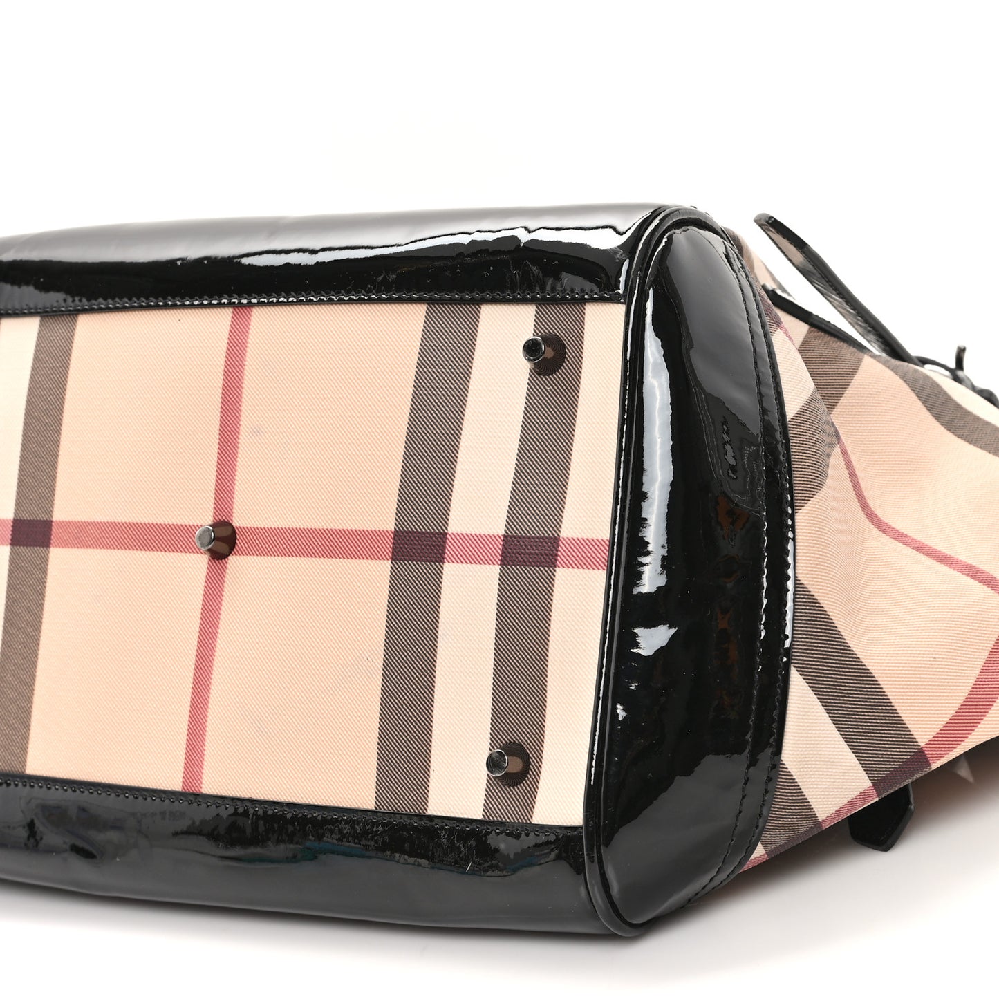 Patent Nova Check Small Tote Black