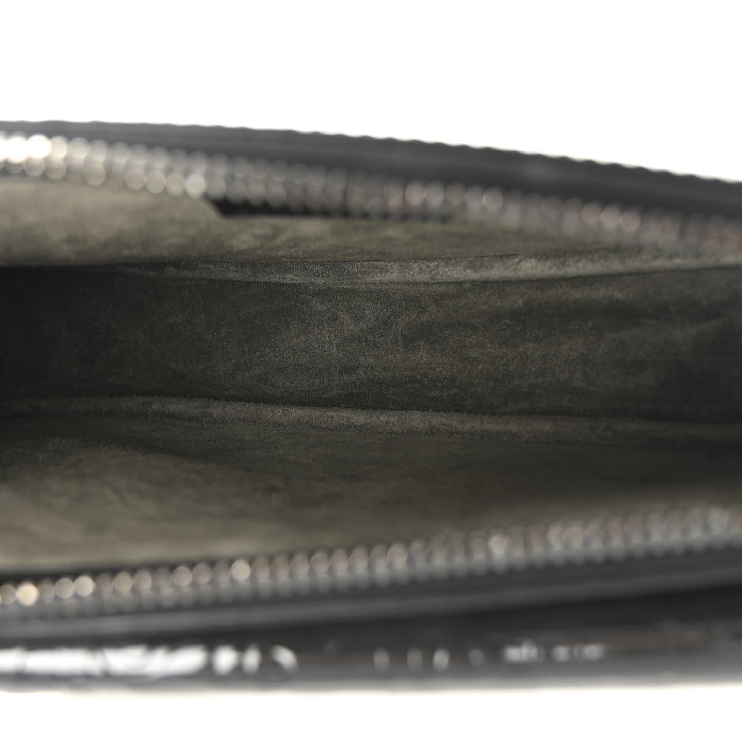 Patent Oblique Embossed Saddle Boxy Bag Black
