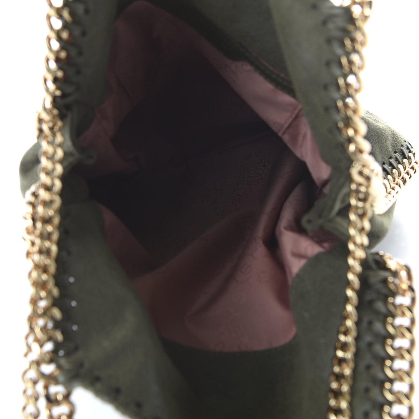 Shaggy Deer Mini Falabella Fold Over Tote Olive