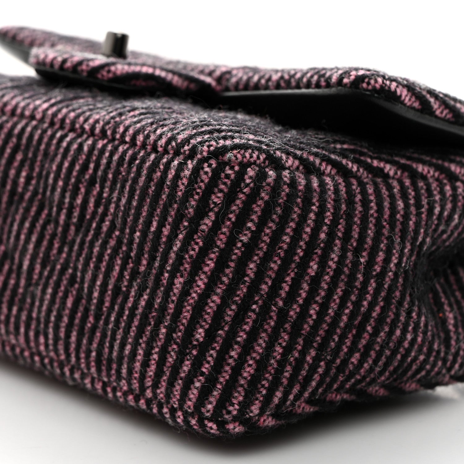 Chanel Wool Tweed Quilted Mini Rectangular Flap Pink Black 10 of 10